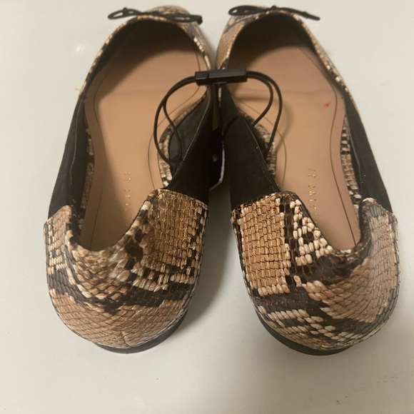 Zara trafaluc snakeskin and black flats new size 8 - Picture 3 of 10